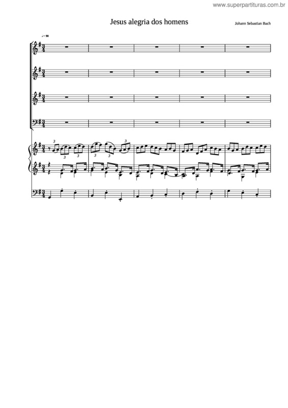 Partitura da música Jesus Alegria Dos Homens Bwv 147