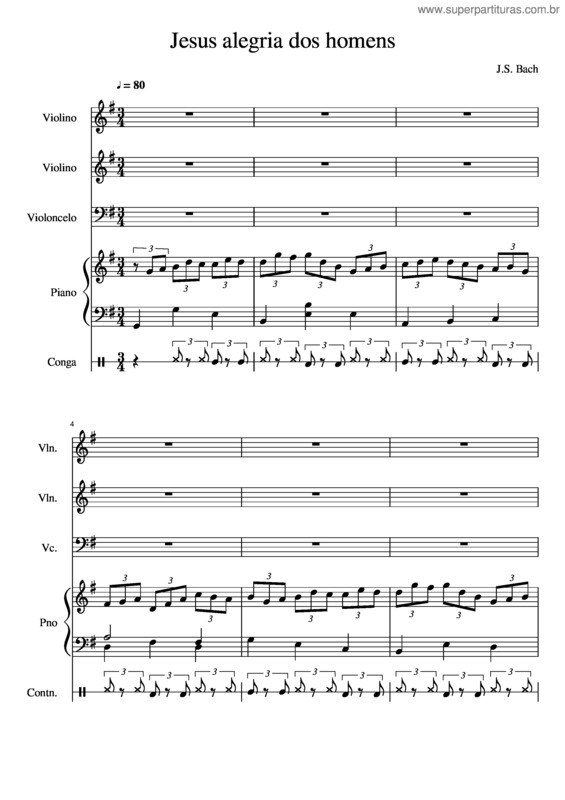 Partitura da música Jesus Alegria Dos Homens v.20