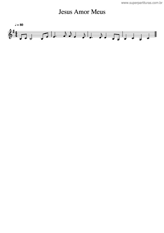 Partitura da música Jesus Amor Meus