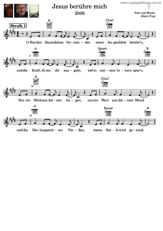 Partitura da música Jesus Berühre Mich – Albert Frey