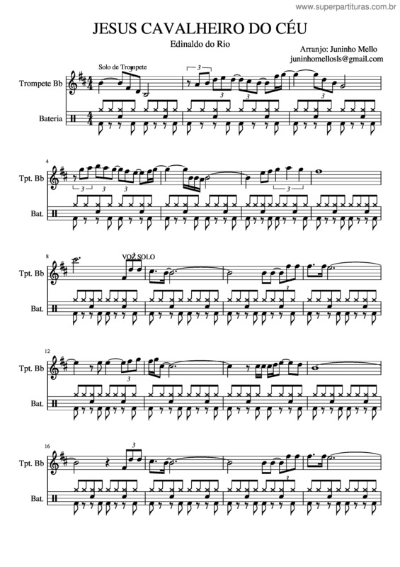Partitura da música Jesus Cavalheiro Do Céu
