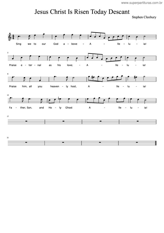 Partitura da música Jesus Christ Is Risen Today Descant