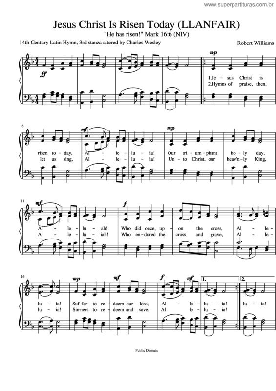 Partitura da música Jesus Christ Is Risen Today v.4