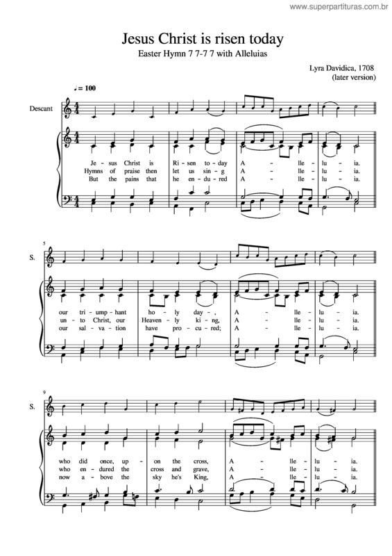 Partitura da música Jesus Christ Is Risen Today v.6