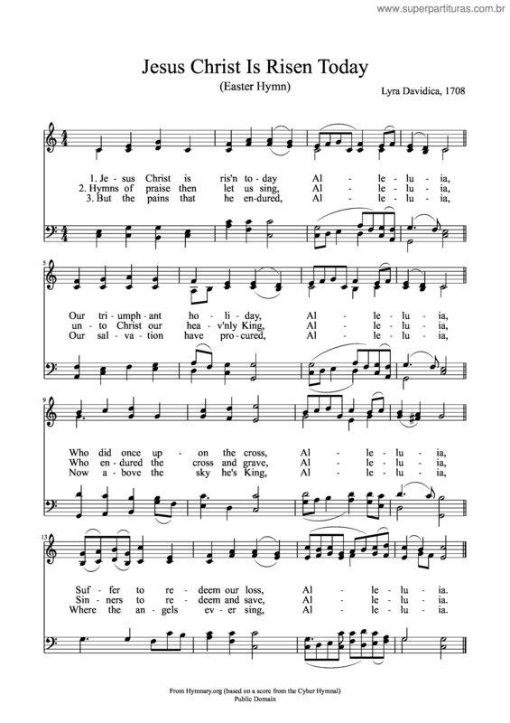 Partitura da música Jesus Christ Is Risen Today v.7