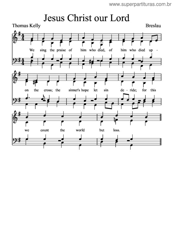 Partitura da música Jesus Christ Our Lord