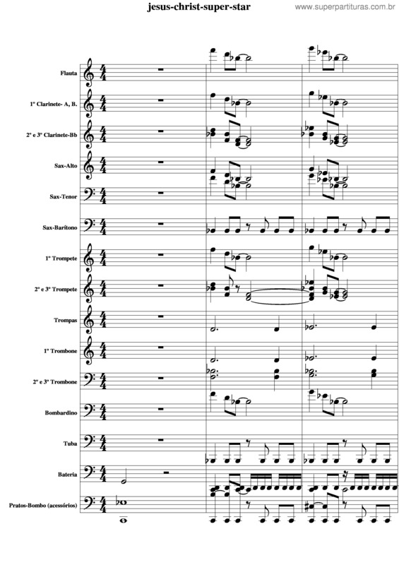 Partitura da música Jesus Christ Superstar