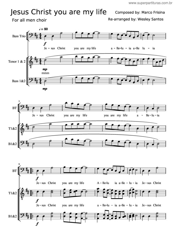 Partitura da música Jesus Christ You Are My Life For Ttbb
