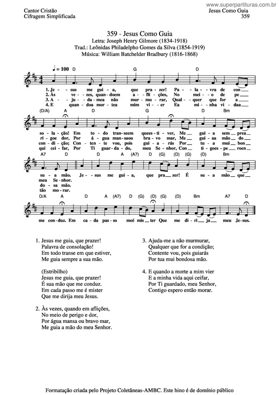 Partitura da música Jesus Como Guia v.2