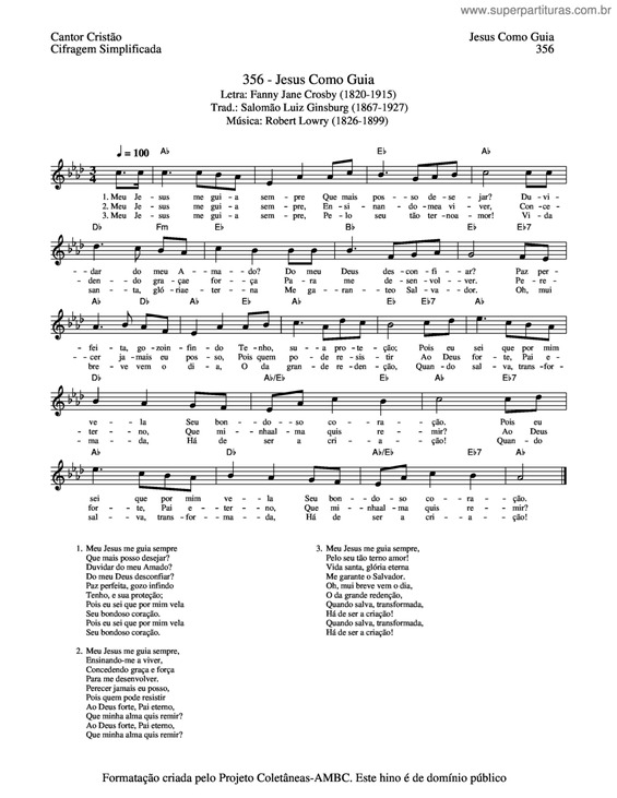 Partitura da música Jesus Como Guia