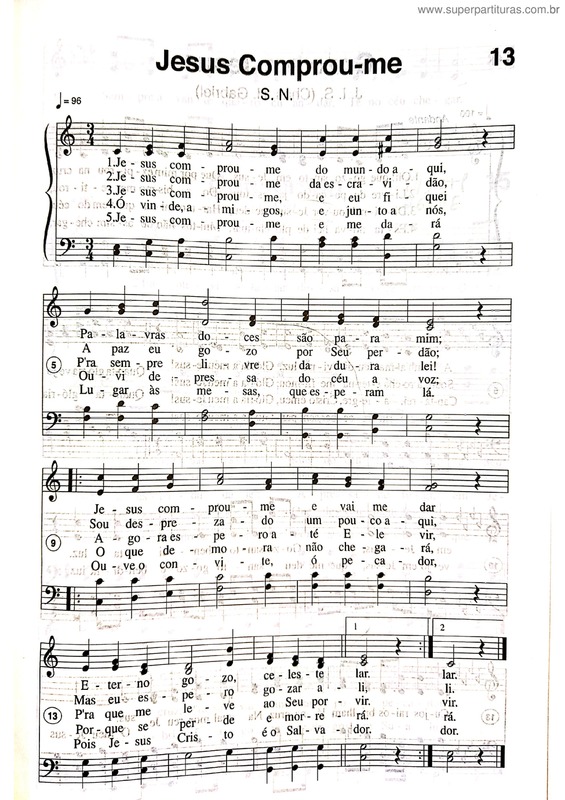 Partitura da música Jesus Comprou-Me v.2