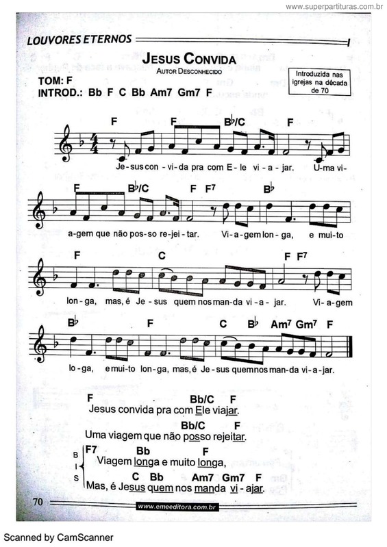 Partitura da música Jesus Convida