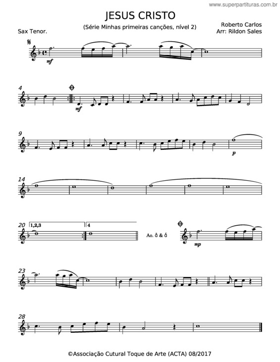Partitura da música Jesus Cristo – Roberto Carlos v.4