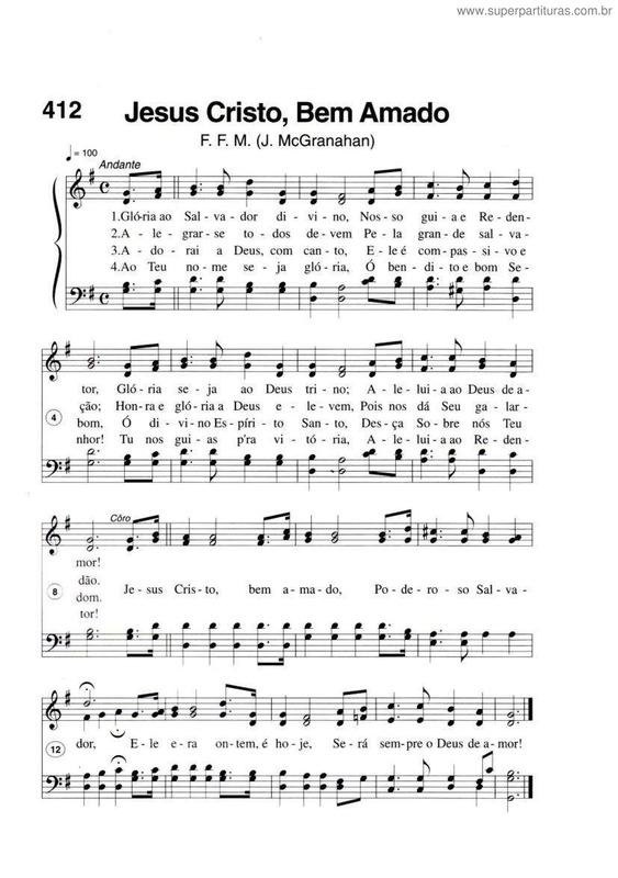 Partitura da música Jesus Cristo, Bem Amado