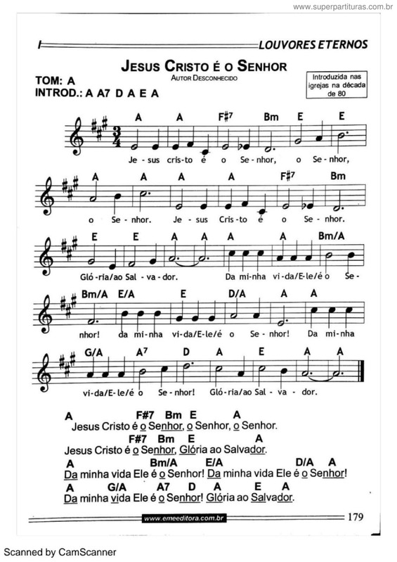 Partitura da música Jesus Cristo É O Senhor v.2