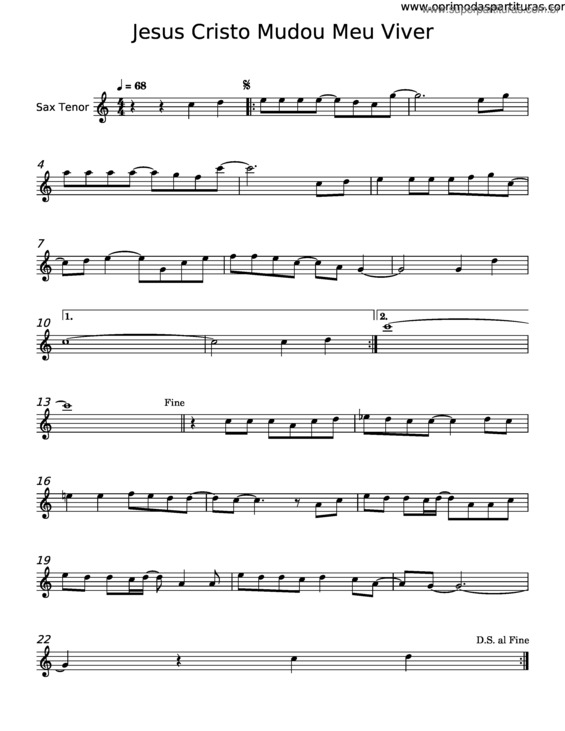 Partitura da música Jésus Cristo Mudou Meu Viver – Misc Praise Songs