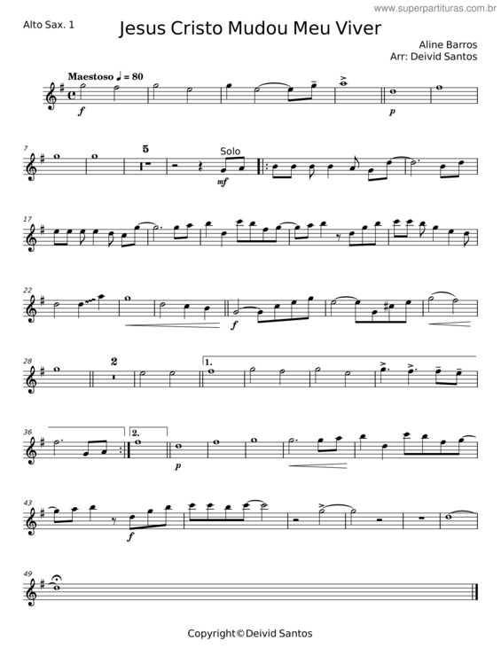 Partitura da música Jesus Cristo Mudou Meu Viver v.10