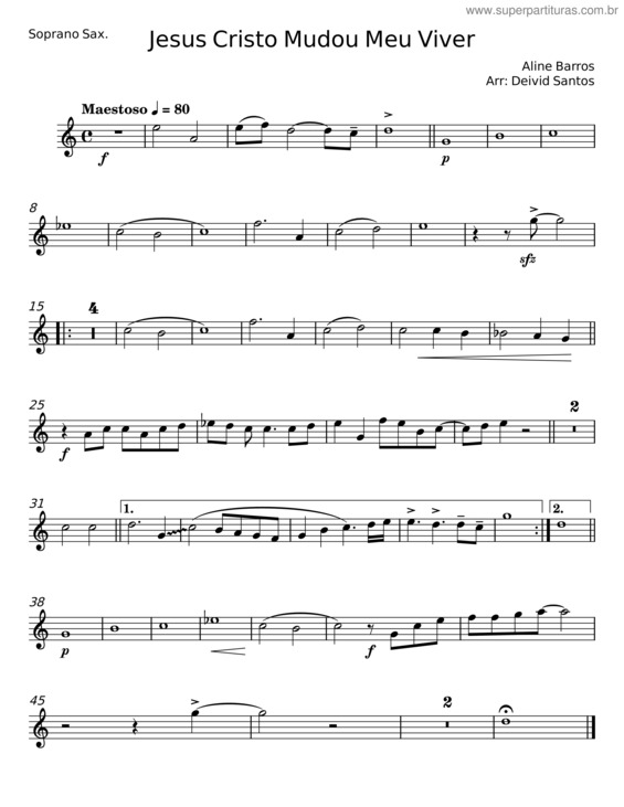 Partitura da música Jesus Cristo Mudou Meu Viver v.14