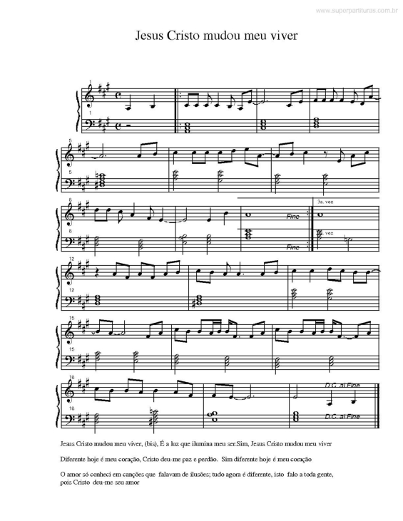 Partitura da música Jesus Cristo Mudou meu Viver v.3