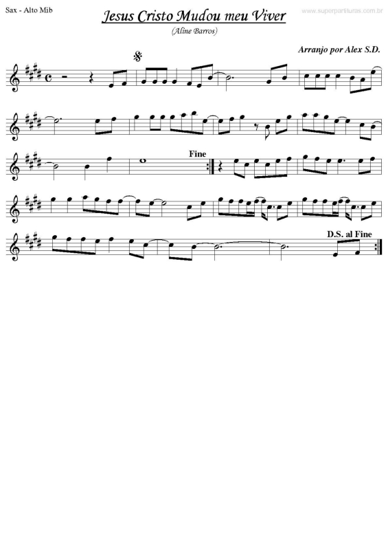 Partitura da música Jesus Cristo Mudou Meu Viver