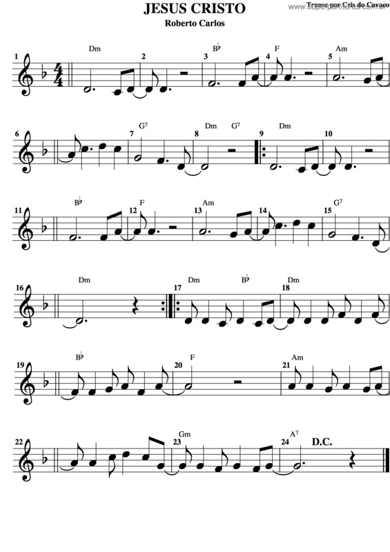 Partitura da música Jesus Cristo v.5