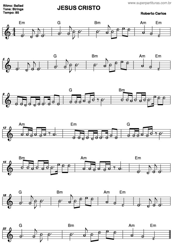 Partitura da música Jesus Cristo v.8