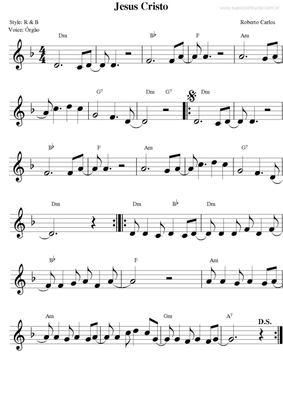 Partitura da música Jesus Cristo