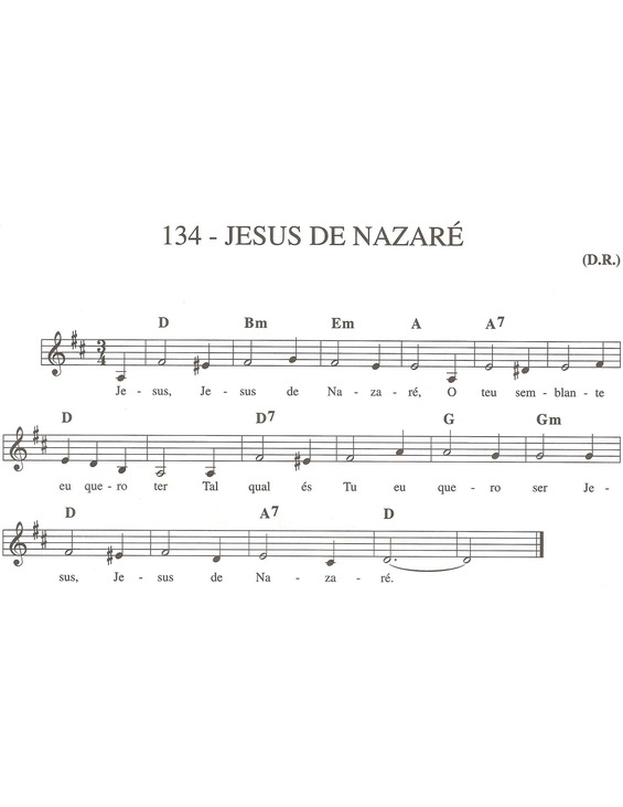 Partitura da música Jesus de Nazaré