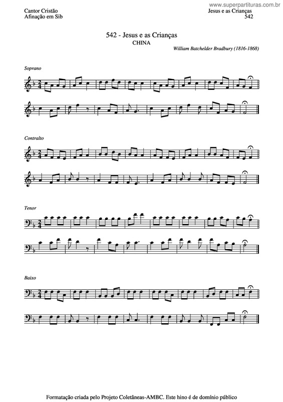 Partitura da música Jesus E As Crianças v.2