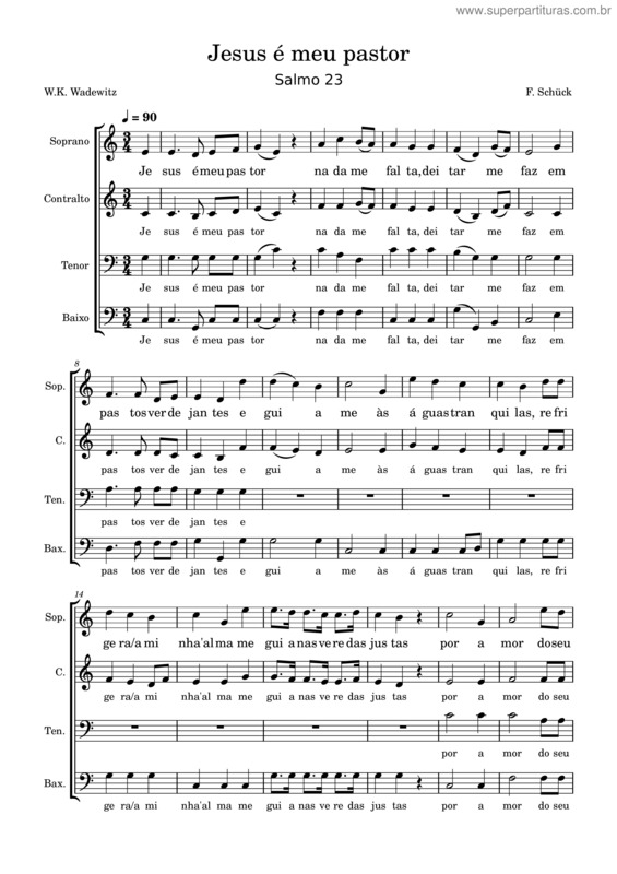 Partitura da música Jesus É Meu Pastor