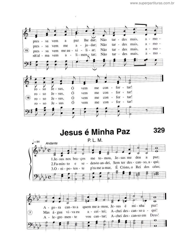 Partitura da música Jesus É Minha Paz