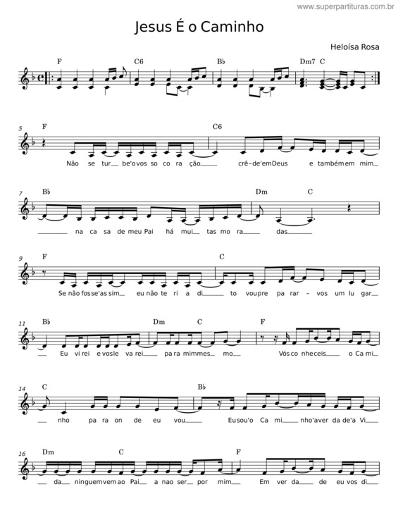 Partitura da música Jesus É O Caminho v.6
