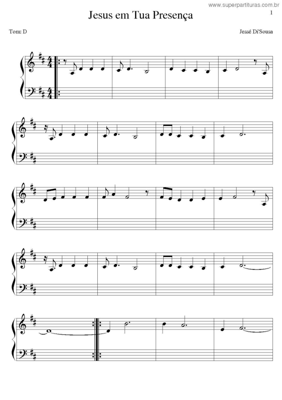 Partitura da música Jesus Em Tua Presença v.3