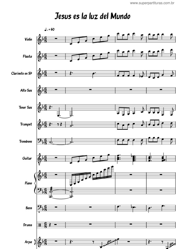 Partitura da música Jesus Es La Luz Del Mundo