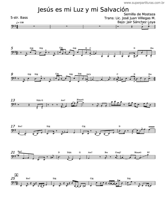 Partitura da música Jesús Es Mi Luz Y Mi Salvación – Semilla De Mostaza v.2