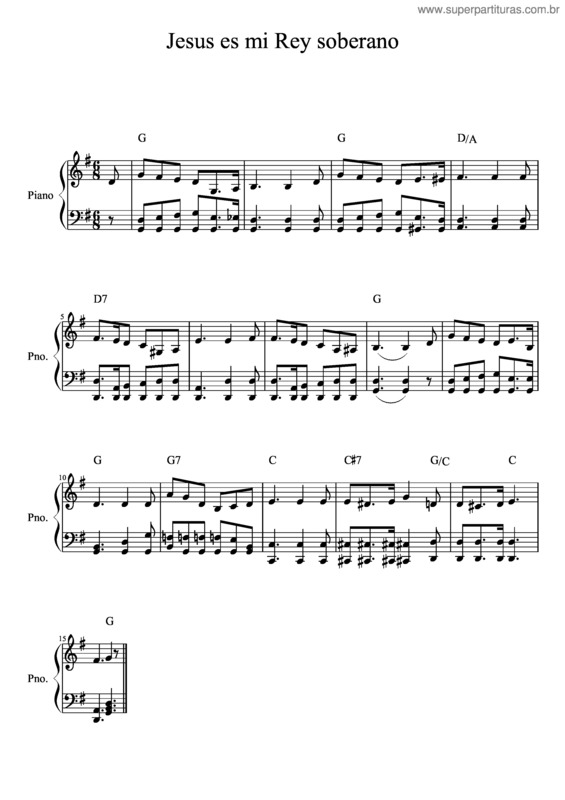 Partitura da música Jesus Es Mi Rey Soberano v.2