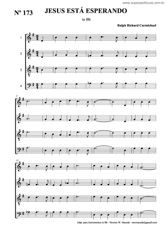 Partitura da música Jesus Está Esperando v.3