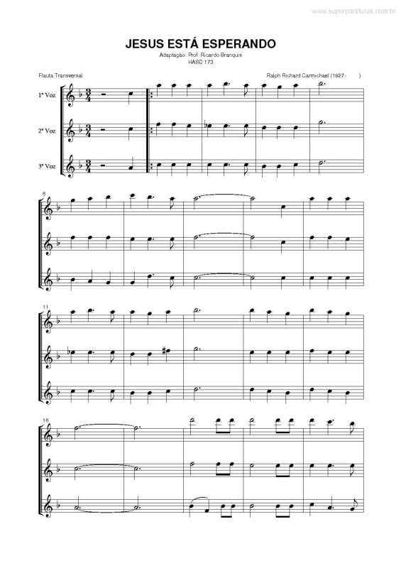 Partitura da música Jesus Está Esperando