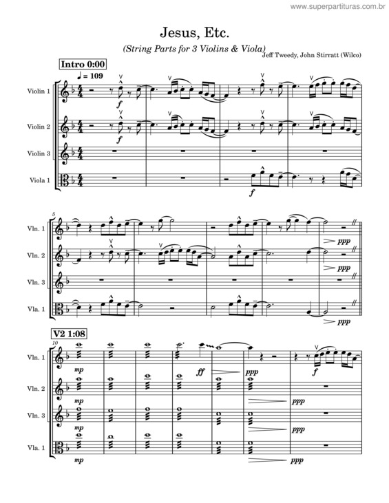 Partitura da música Jesus Etc – Wilco Wilco – Jesus, Etc.