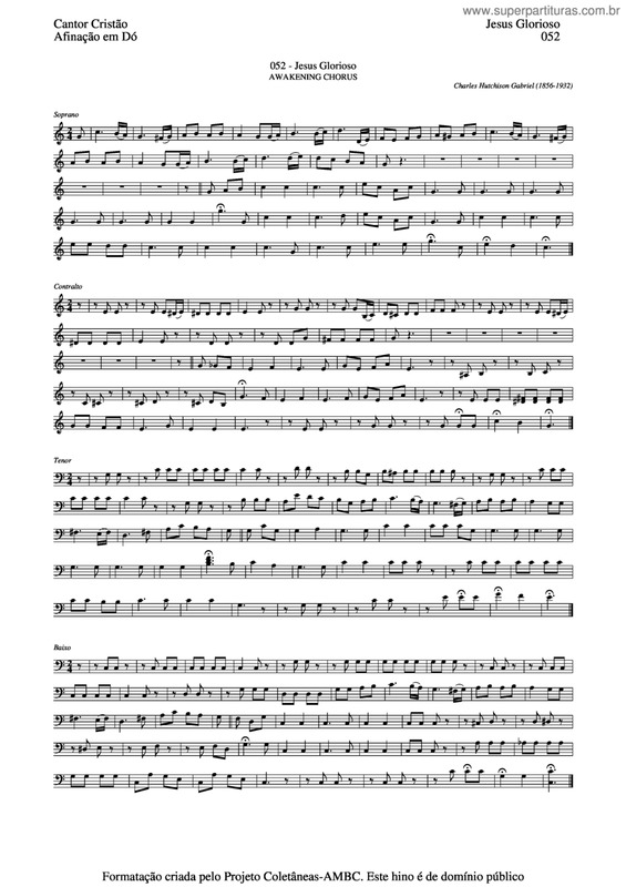 Partitura da música Jesus Glorioso v.2