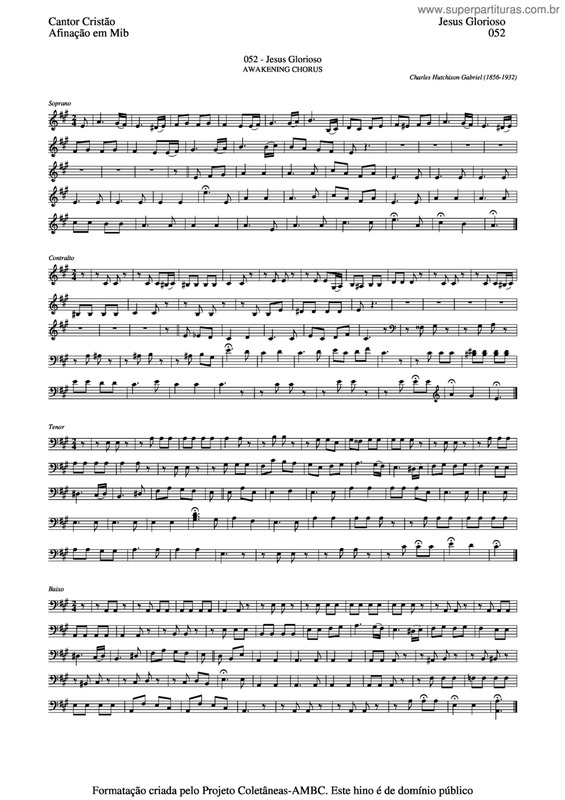 Partitura da música Jesus Glorioso v.4