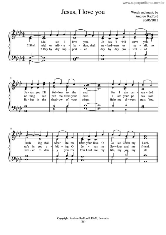 Partitura da música Jesus I Love You