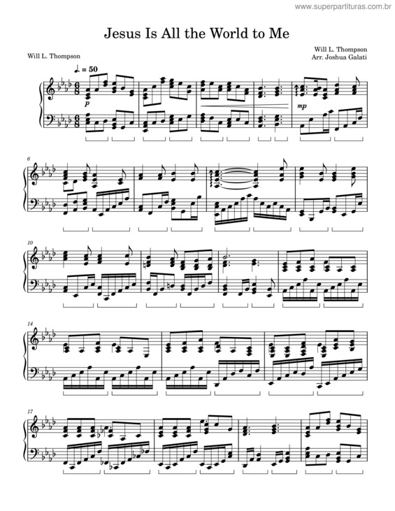 Partitura da música Jesus Is All The World To Me – Piano Arrangement