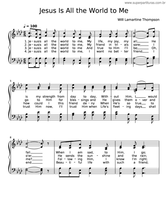Partitura da música Jesus Is All The World To Me v.3