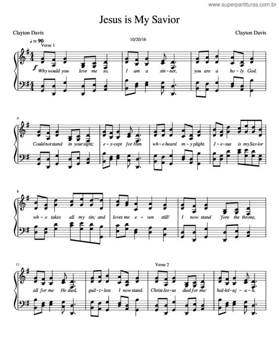 Partitura da música Jesus Is My Savior