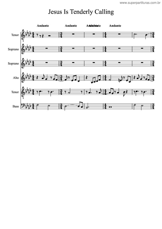 Partitura da música Jesus Is Tenderly Calling