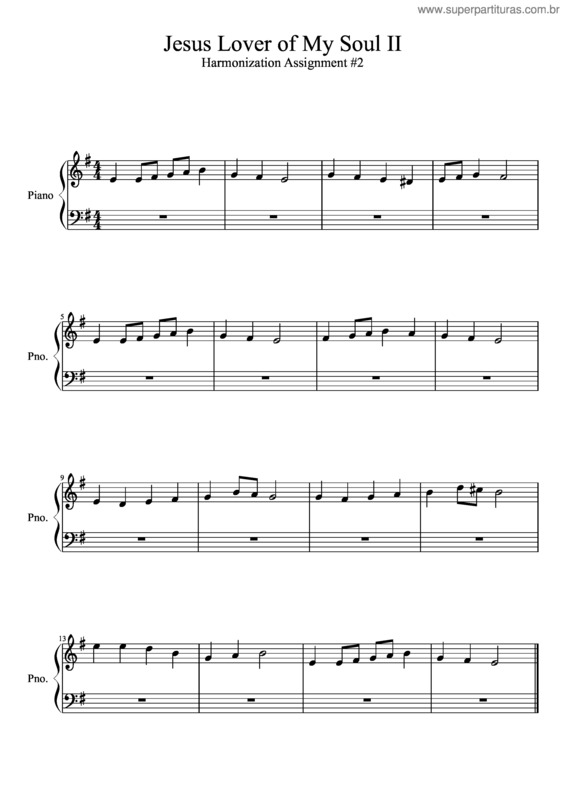 Partitura da música Jesus Lover Of My Soul Revision
