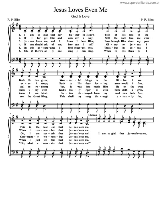 Partitura da música Jesus Loves Even Me
