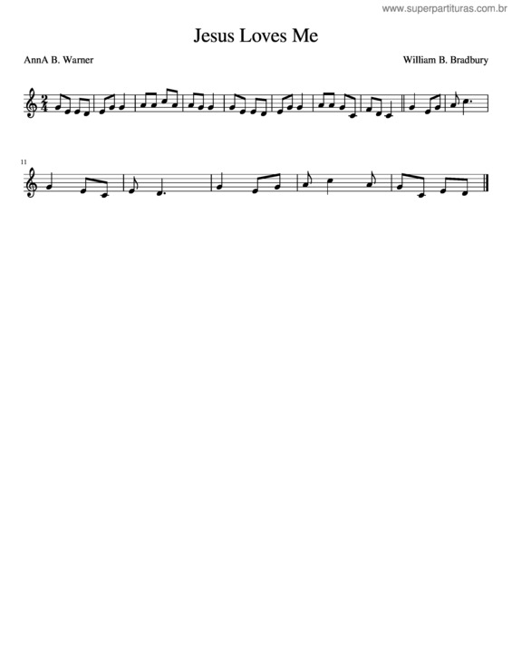 Partitura da música Jesus Loves Me v.10