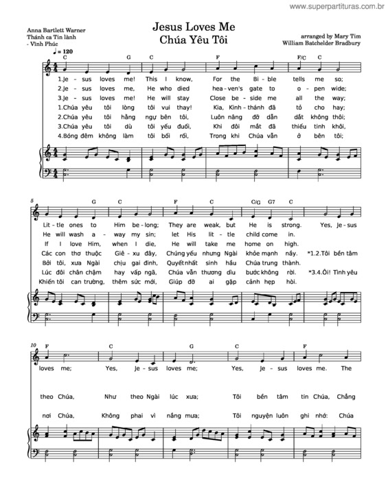 Partitura da música Jesus Loves Me v.11